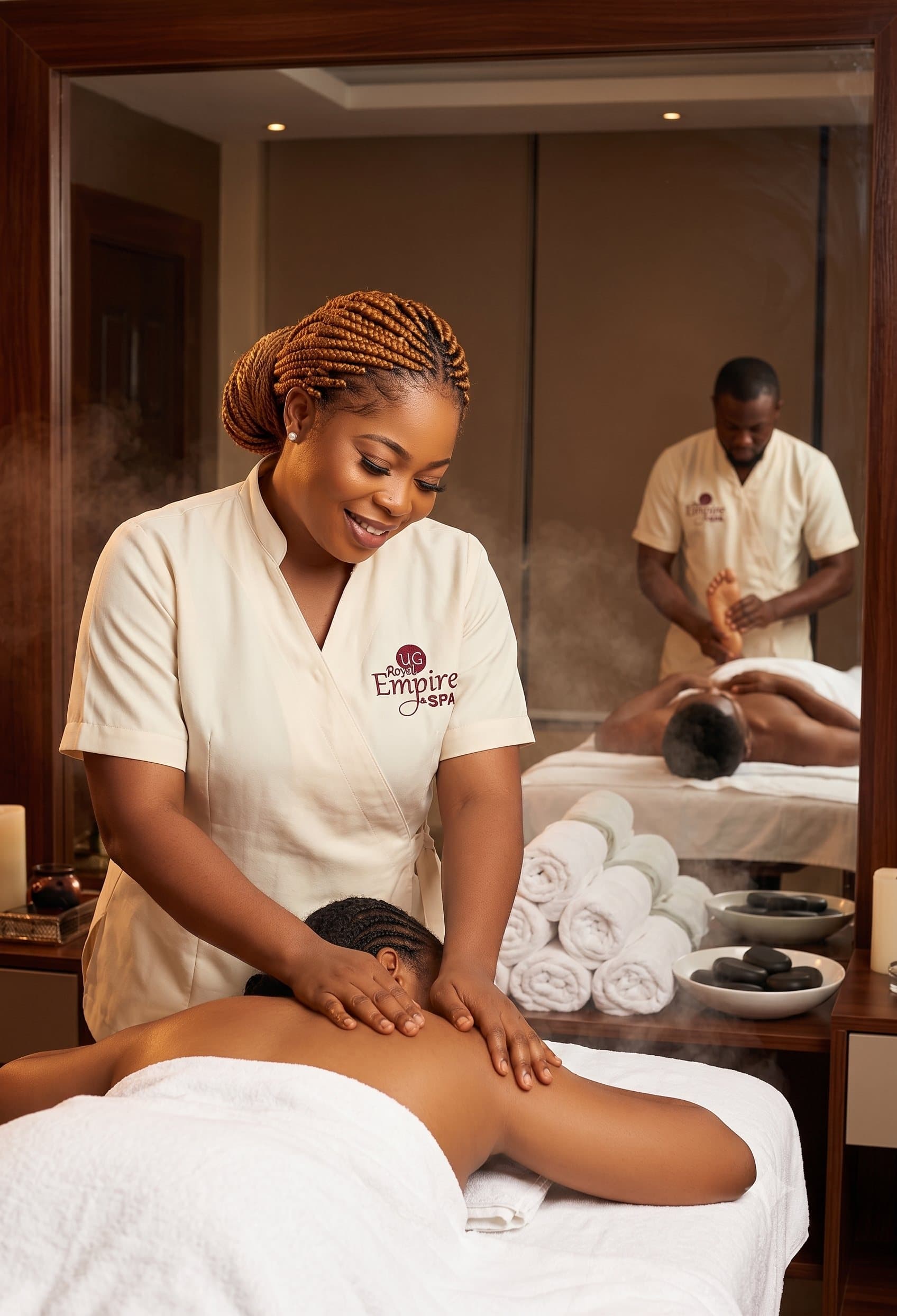 A signature back massage in the treatment room